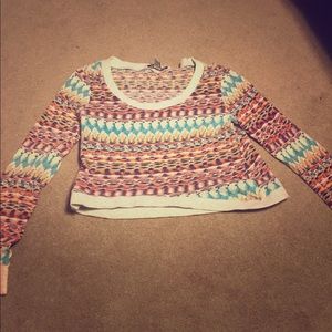 American Rag multicolored long sleeve crop top